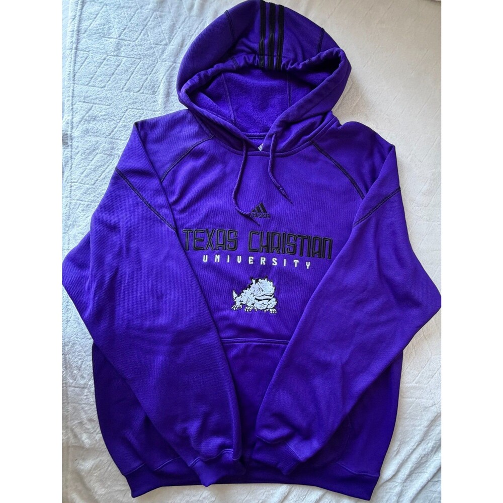 Adidas TCU Texas Christian University Horned Frogs Purple Hoodie Men's Medium